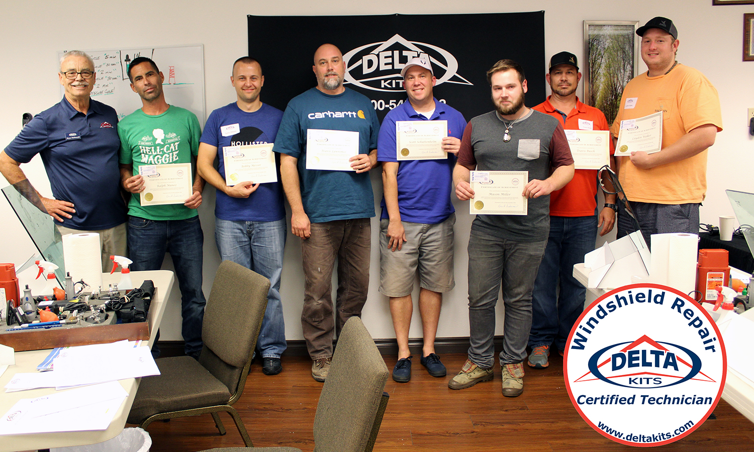 Congratulations to our latest group of Delta Kits Certified Windshield Repair Technicians.