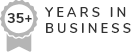 35+ years in business transparent image