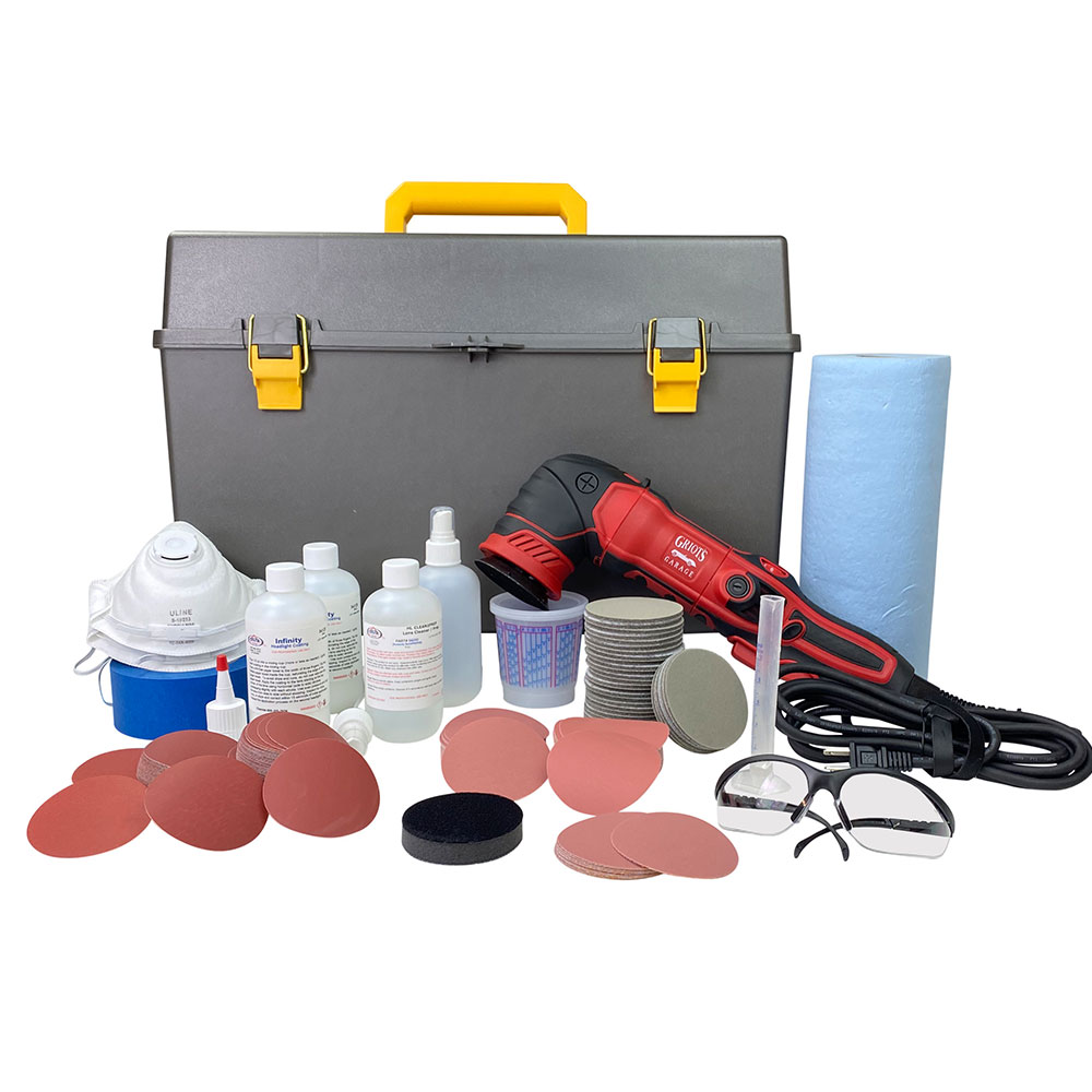 Professional Headlight Restoration Kit with Orbital Sander - Delta Kits