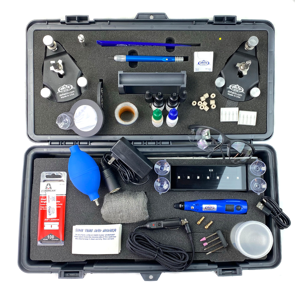 Delta Kits Ez-250s Mobile Windshield Repair System-B250 Bridge and Stainless-Steel Screw Type Injector